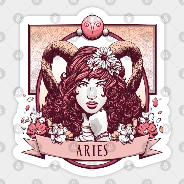 Aries Sticker by redappletees